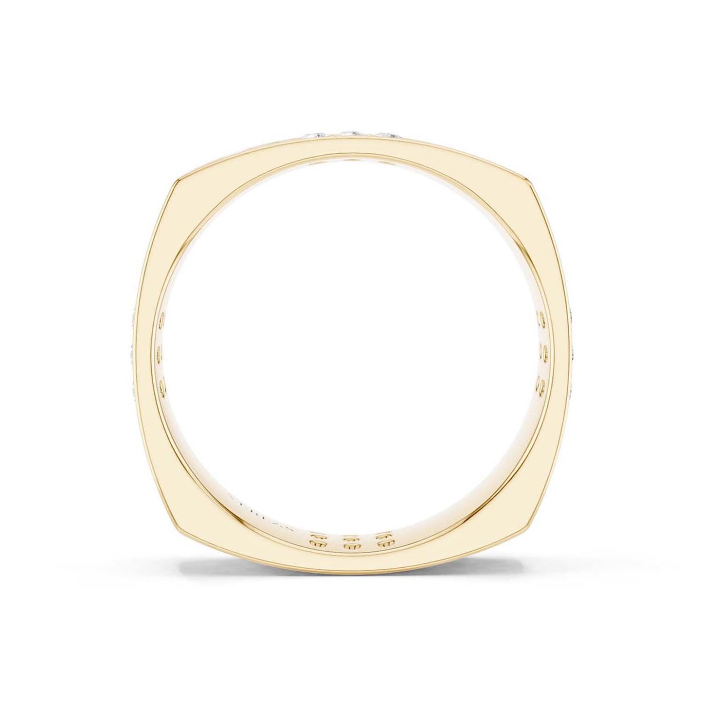 La Fleur 5mm 4-Diamond Rows Square Band