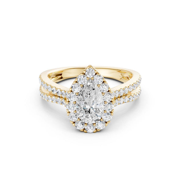 Unified Iconic Dewdrop Halo Ring