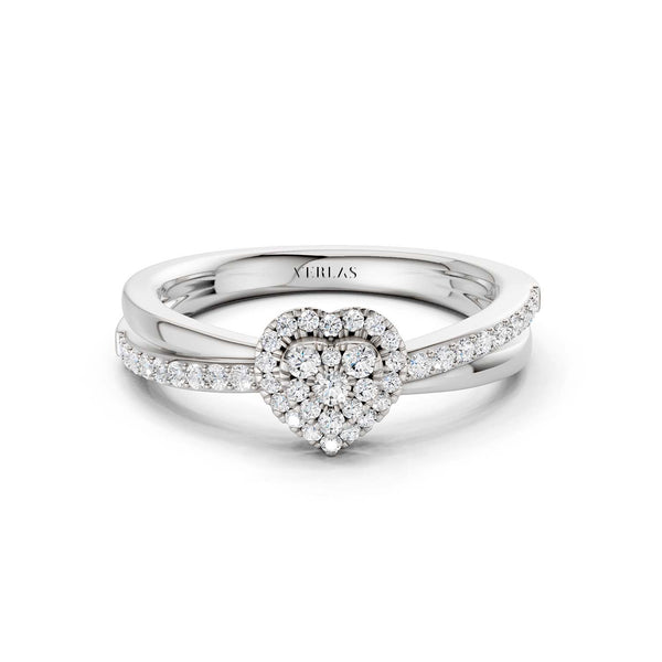 My Crossover Heart Halo Ring