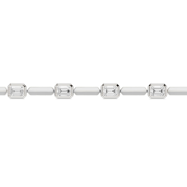 Luxe Bezel-Set Emerald Tennis Bracelet