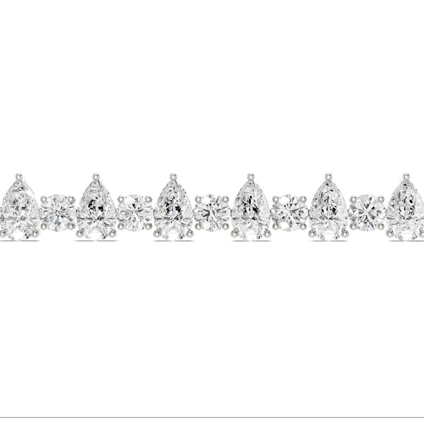 Alternating Pear & Round Diamond Tennis Bracelet