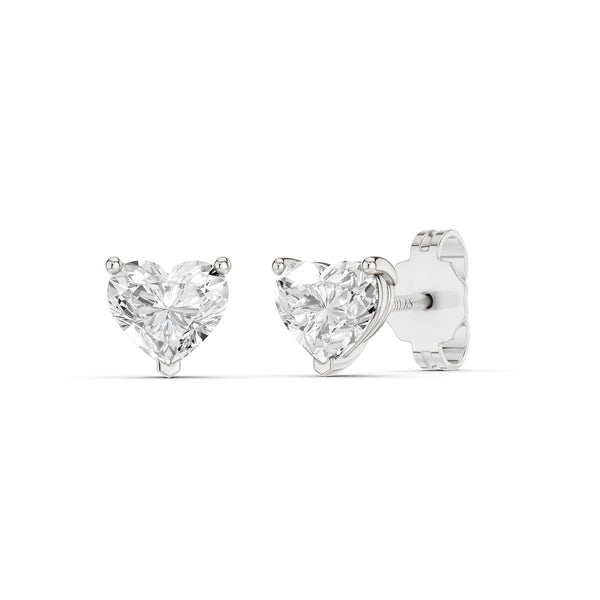 Heart Solitaire Studs Medium