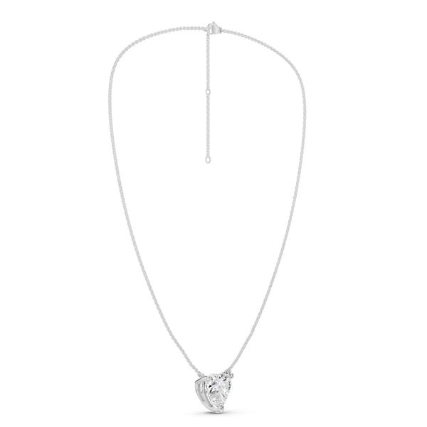 Heart Solitaire Pendant Necklace Large