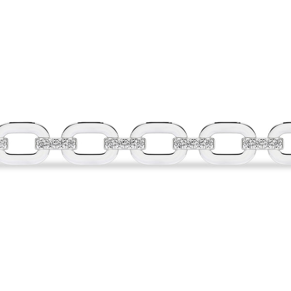 Together Forever Rectangular Diamond Links Bracelet