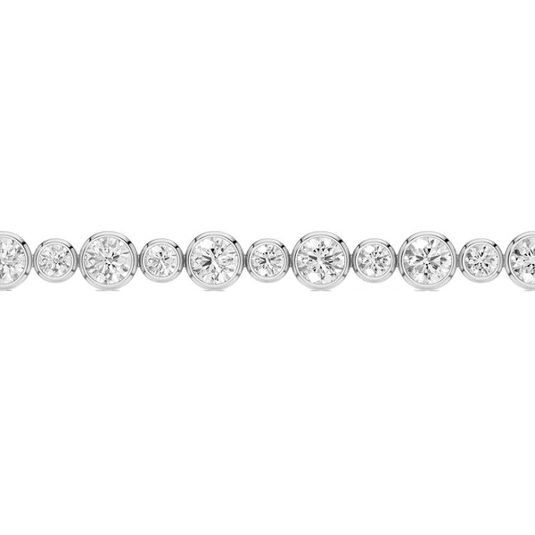 Asymmetrical Bezel-Set Round Tennis Bracelet