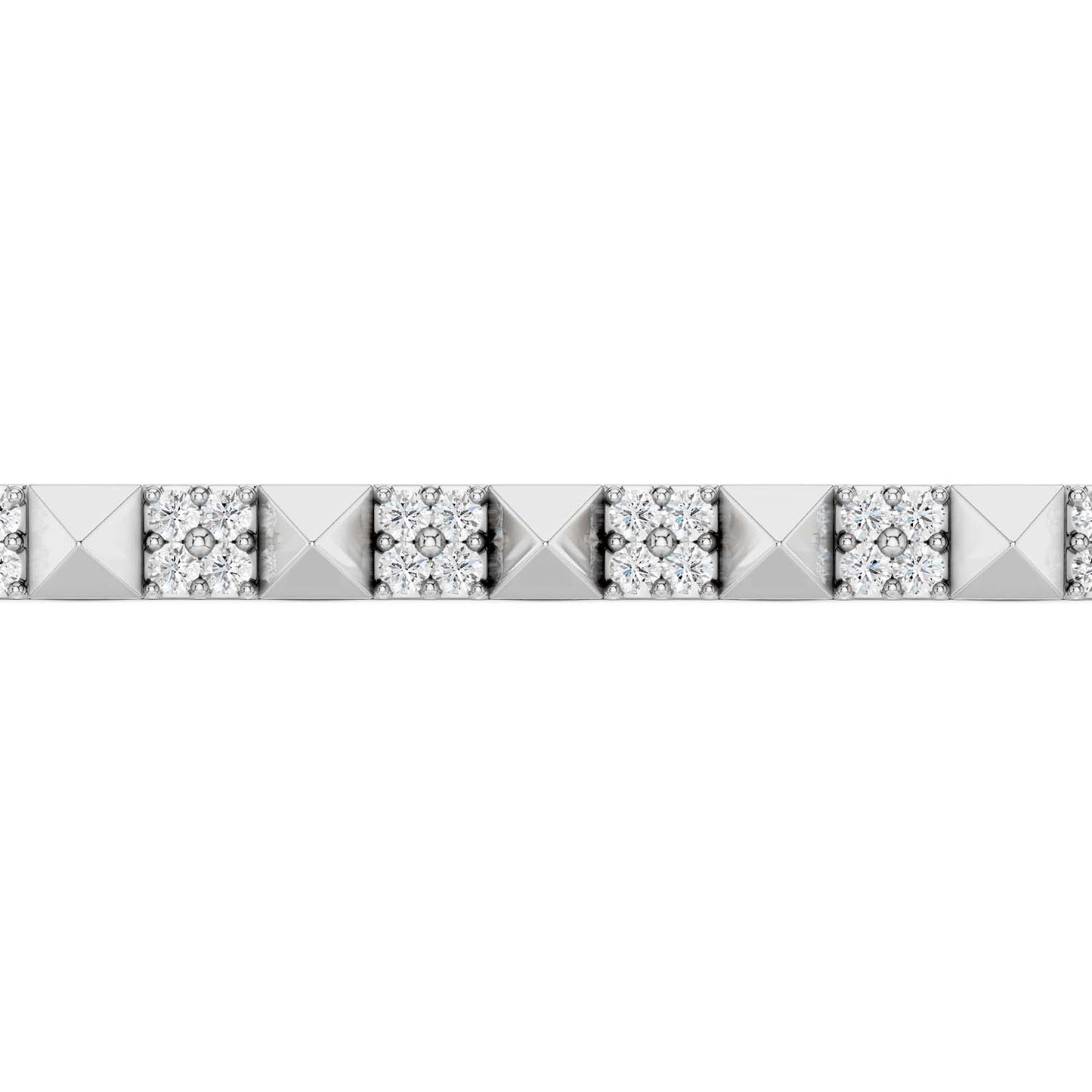 Pyramid Sequence Diamond Bolo Bracelet