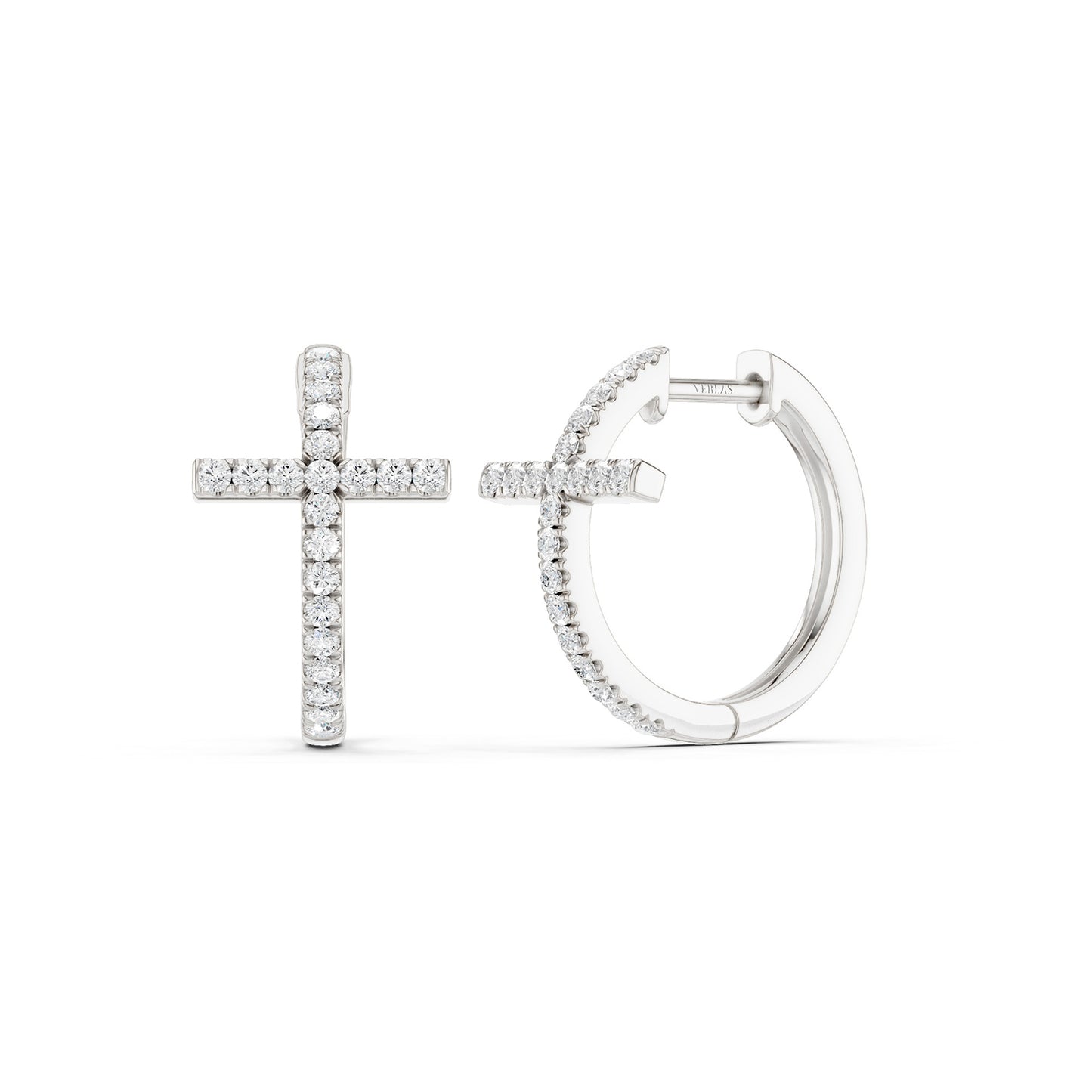Cross Huggie Small Hoops