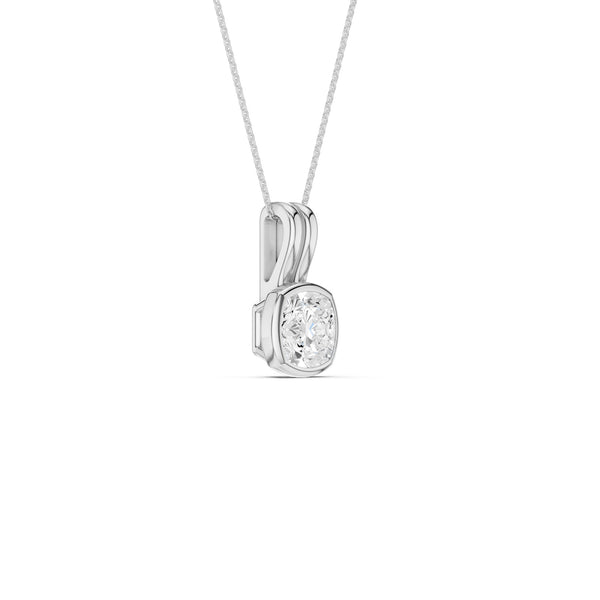 Coupled Cushion Bezel Necklace