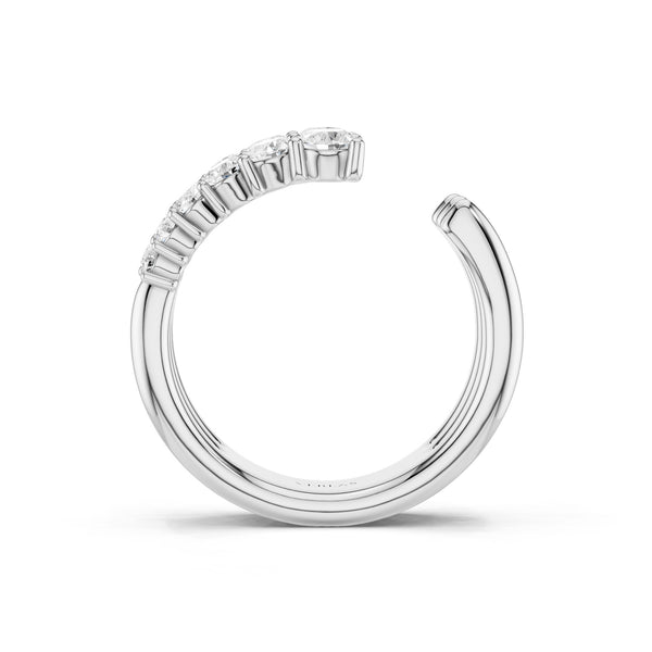 Tri-Band Round Crescendo Open Ring