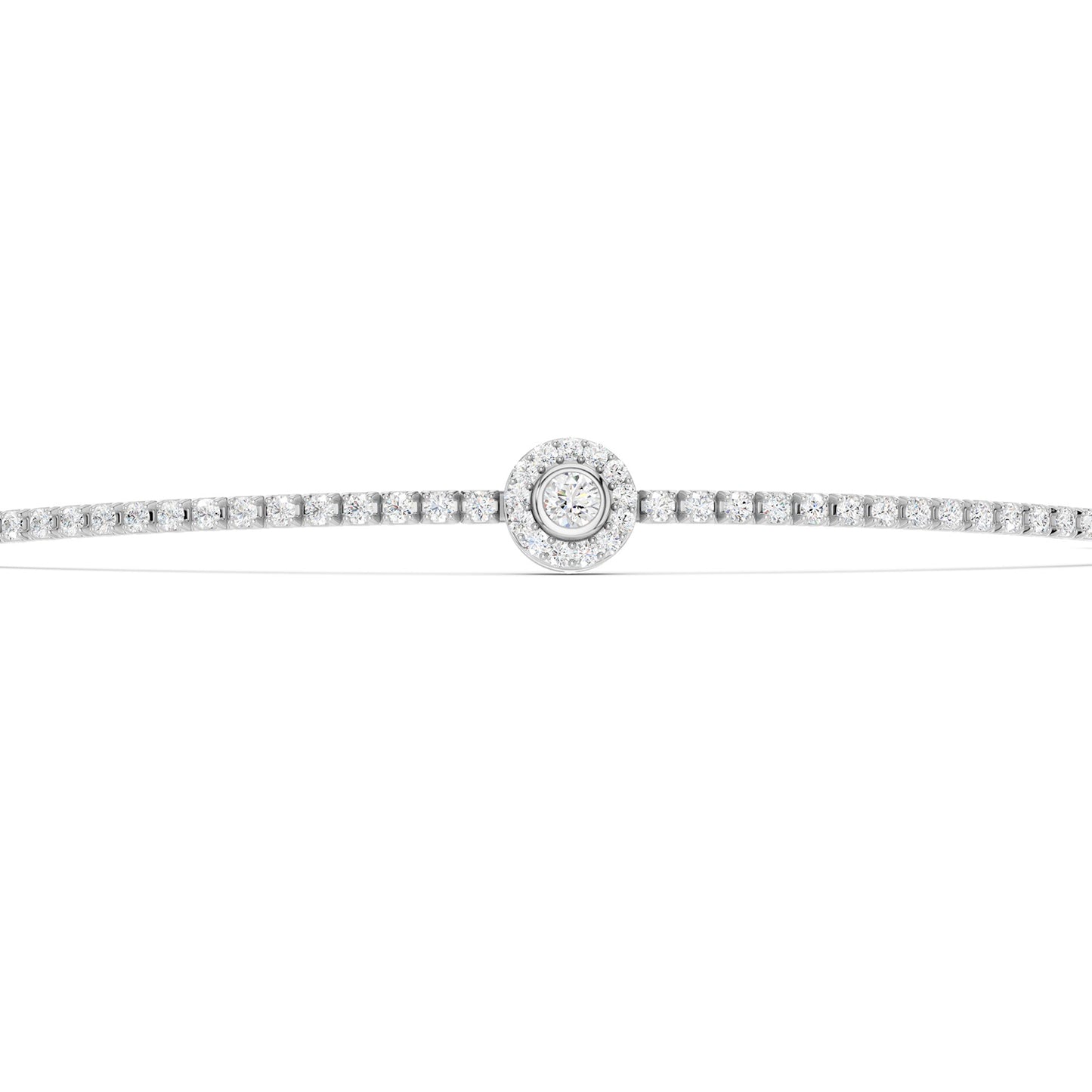 Signature Round Halo Bolo Bracelet