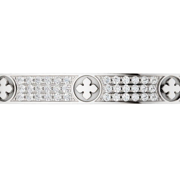 La Fleur 3-Diamond Rows Round Bangle