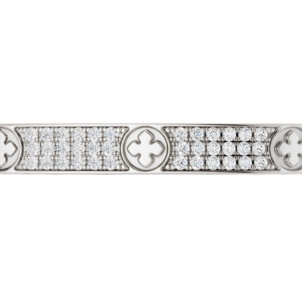 La Fleur 3-Diamond Rows Square Bangle