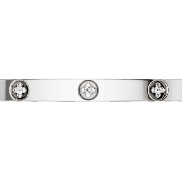 La Fleur 5mm 12-Diamonds Square Bangle