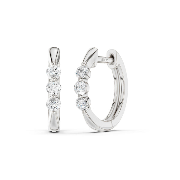 Tri-stone Hoops