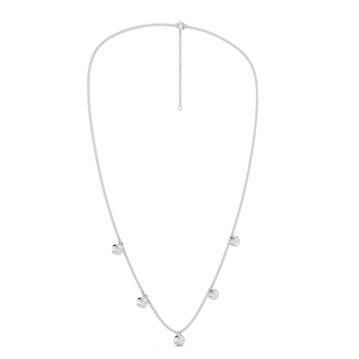 Mini-Round Encompassing Stationed Necklace