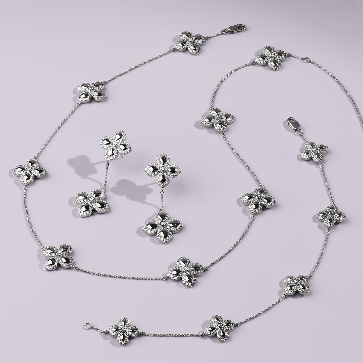 La Fleur Diamond Drop Contour Earrings