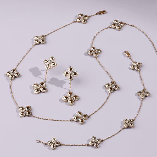 La Fleur Diamond Drop Contour Earrings