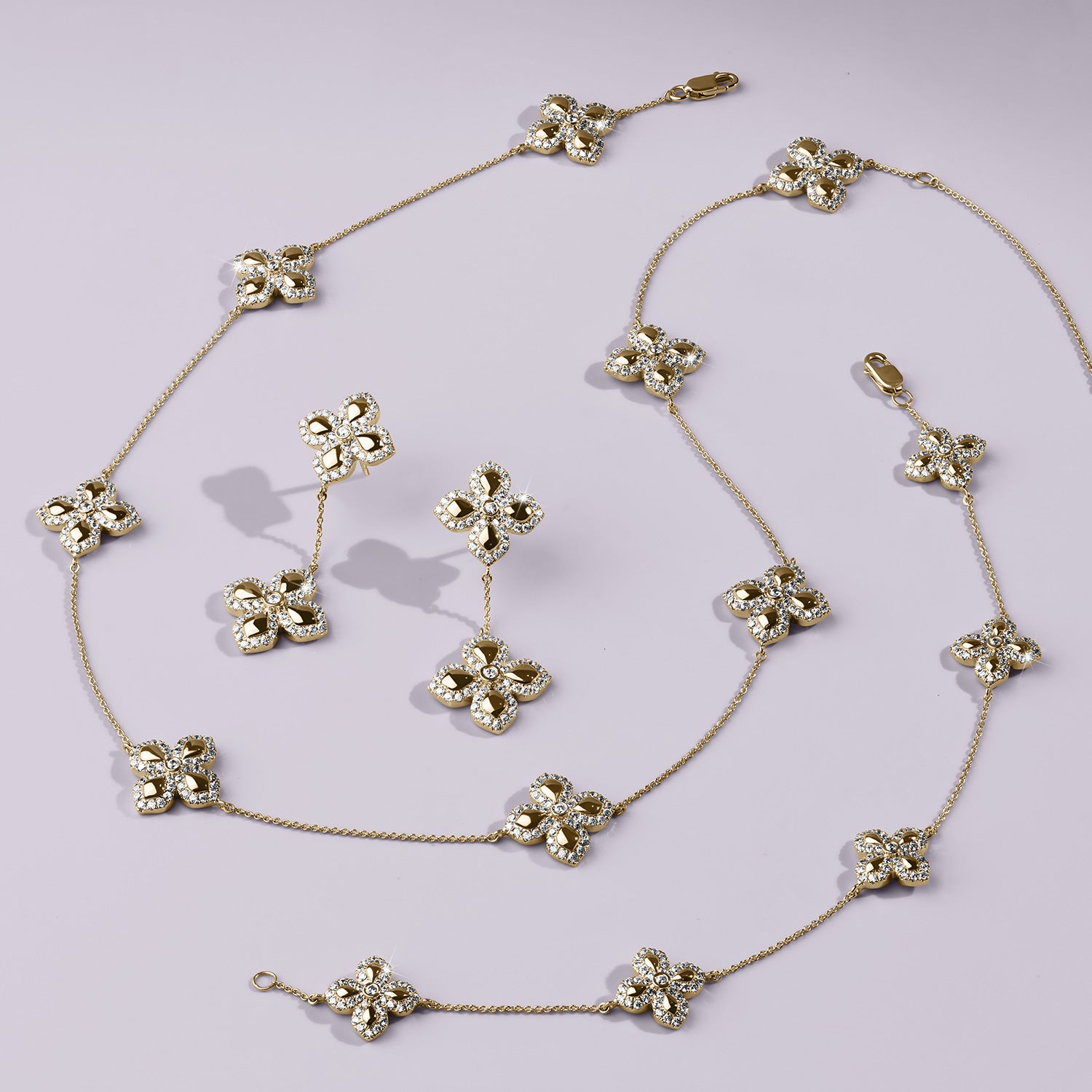 La Fleur Diamond Drop Contour Earrings