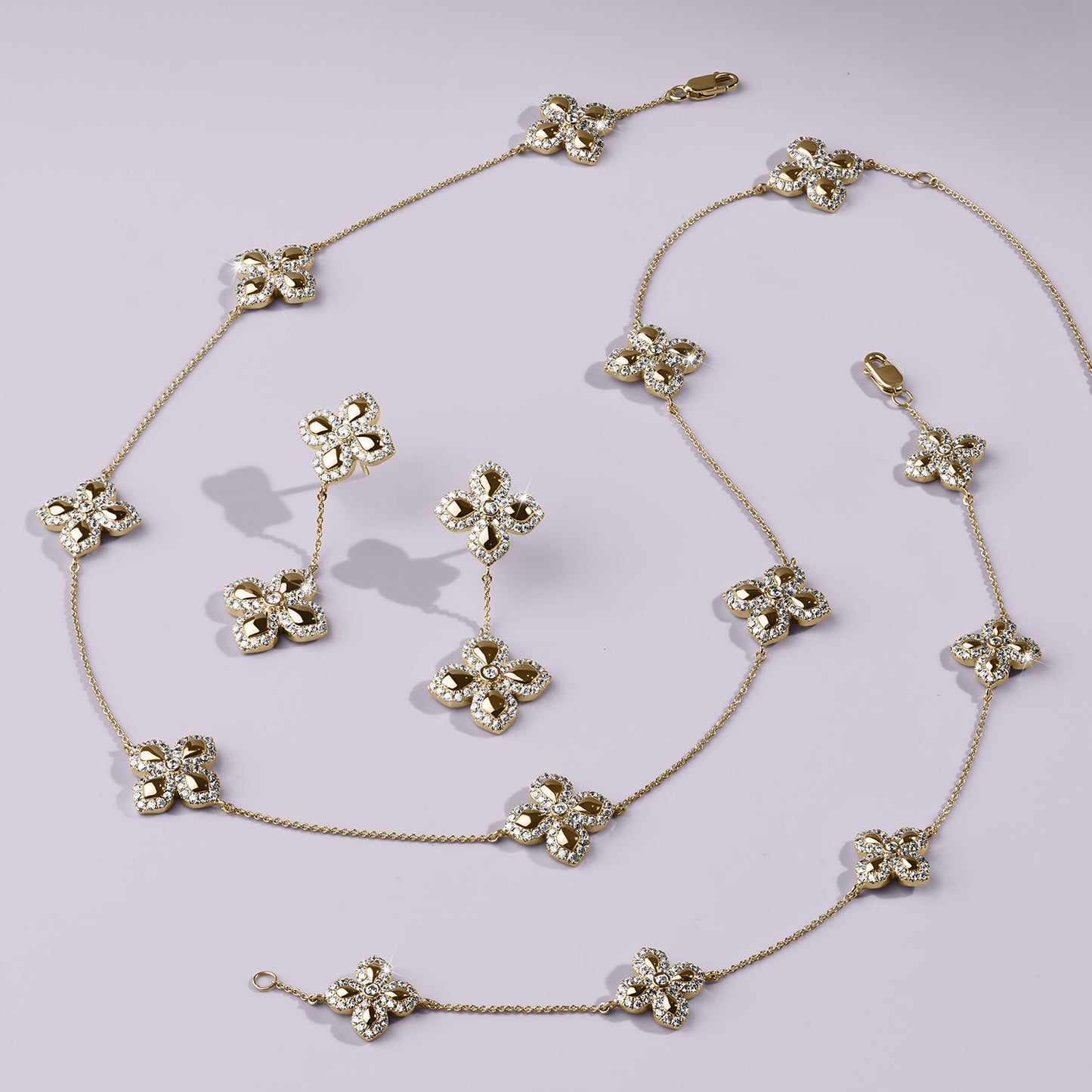 La Fleur Diamond Drop Contour Earrings