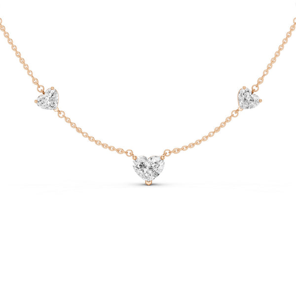 5 Heart Stationed Necklace