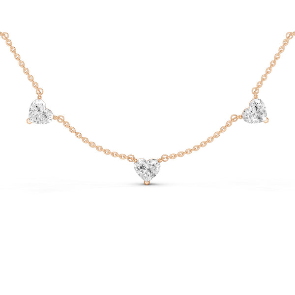 7-Stone Heart Diamond Necklace