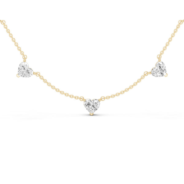 7-Stone Heart Diamond Necklace