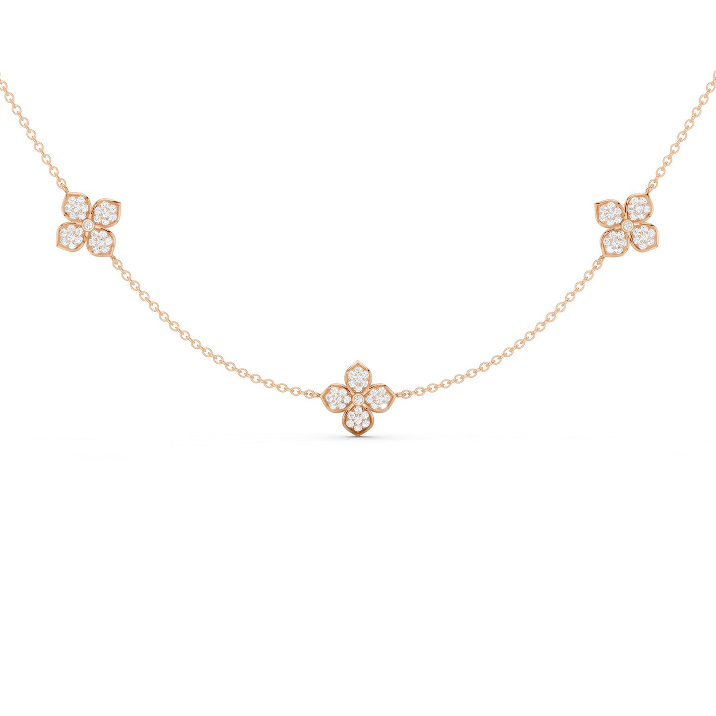 La Fleur Petite Diamond Radiant Stationed Necklace
