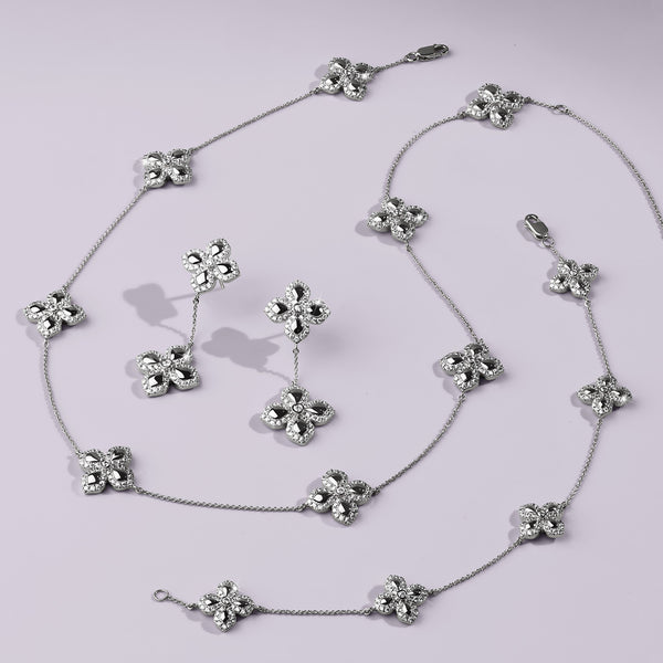 La Fleur Petite Diamond Contour Stationed Necklace