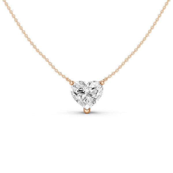 Heart Solitaire Pendant Necklace Medium