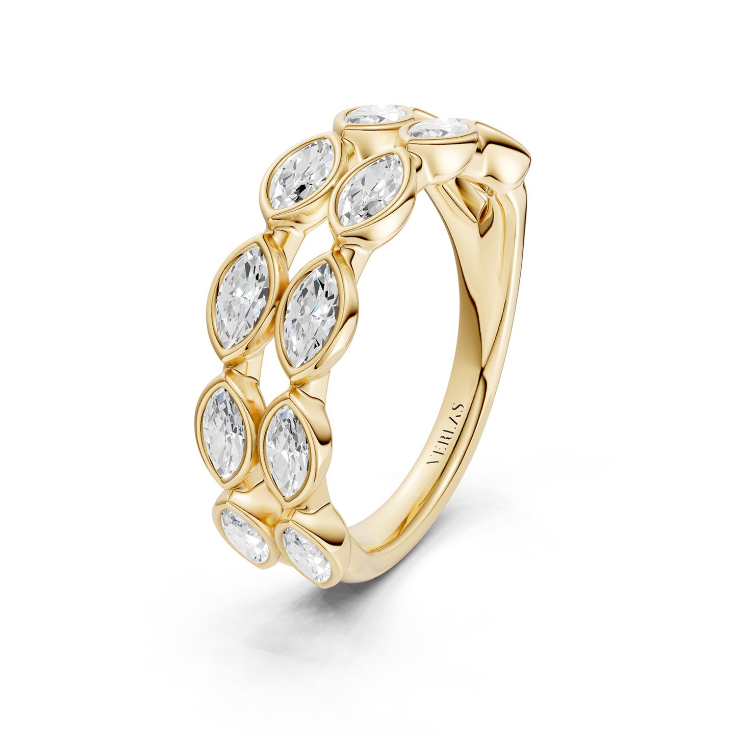 Two-Tier Marquise Bezel-Set Diamond Band