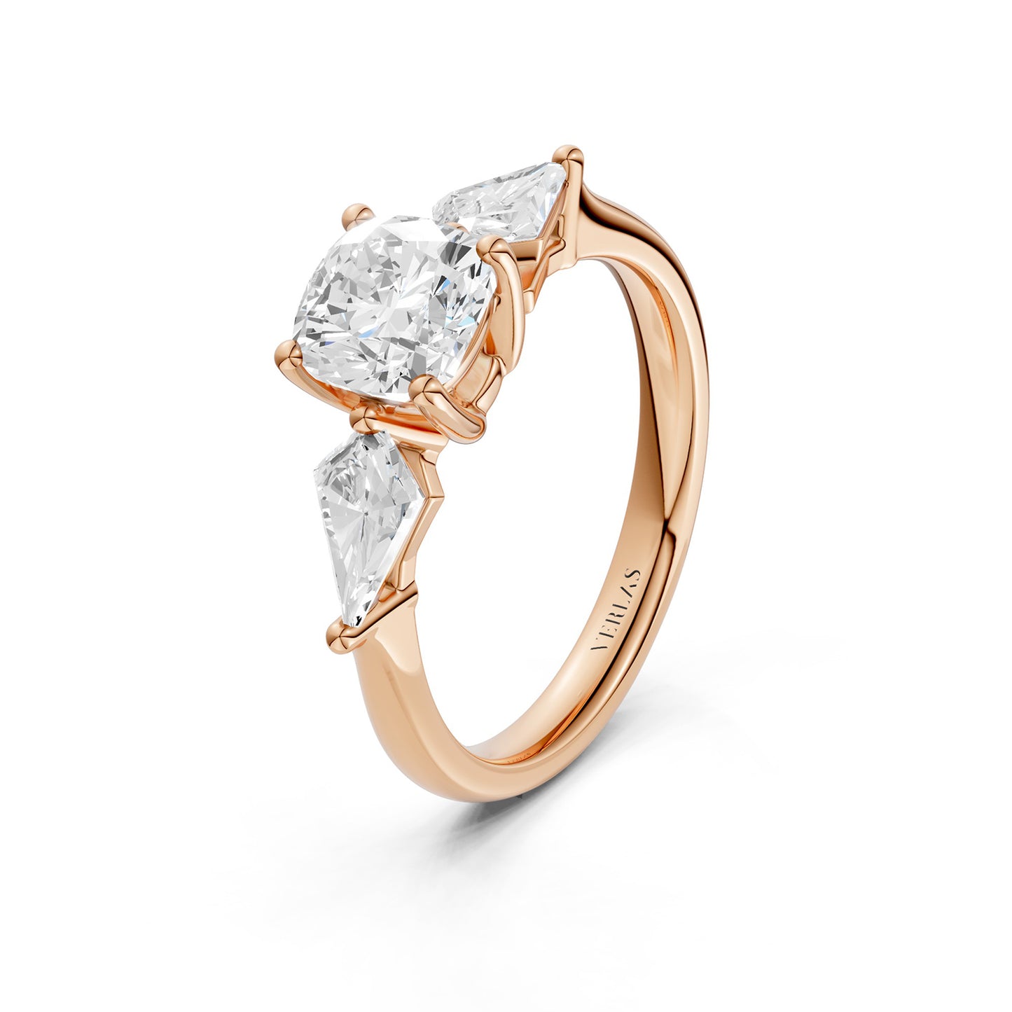 Cushion - Kite Trinity Diamond Ring