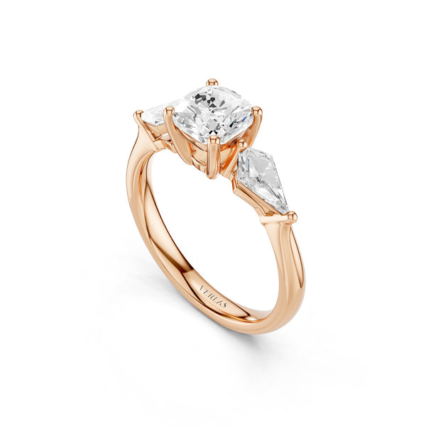 Cushion - Kite Trinity Diamond Ring