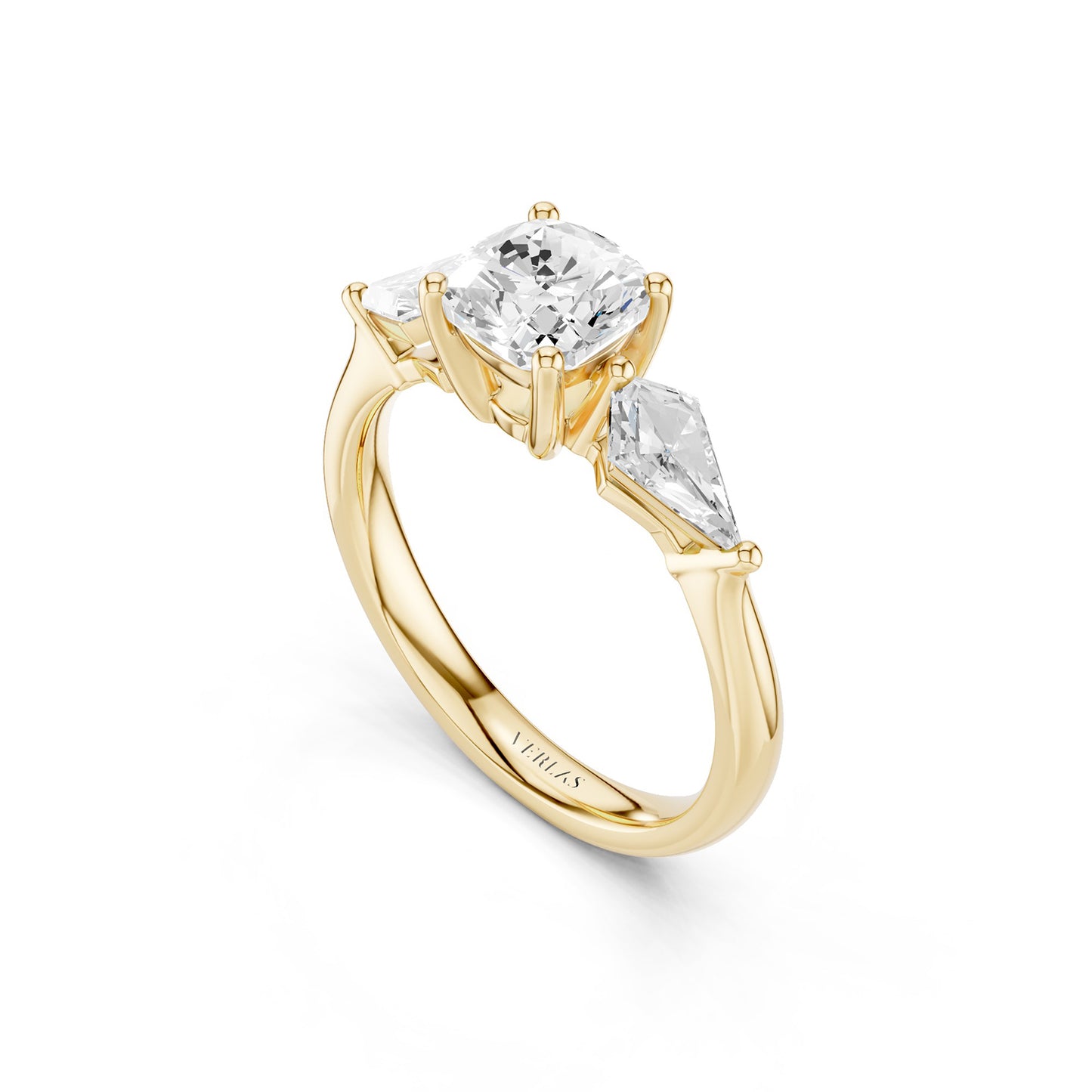Cushion - Kite Trinity Diamond Ring