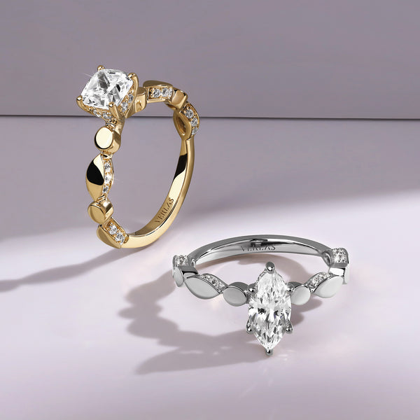 Cushion Hidden Halo Accent Diamond Ring
