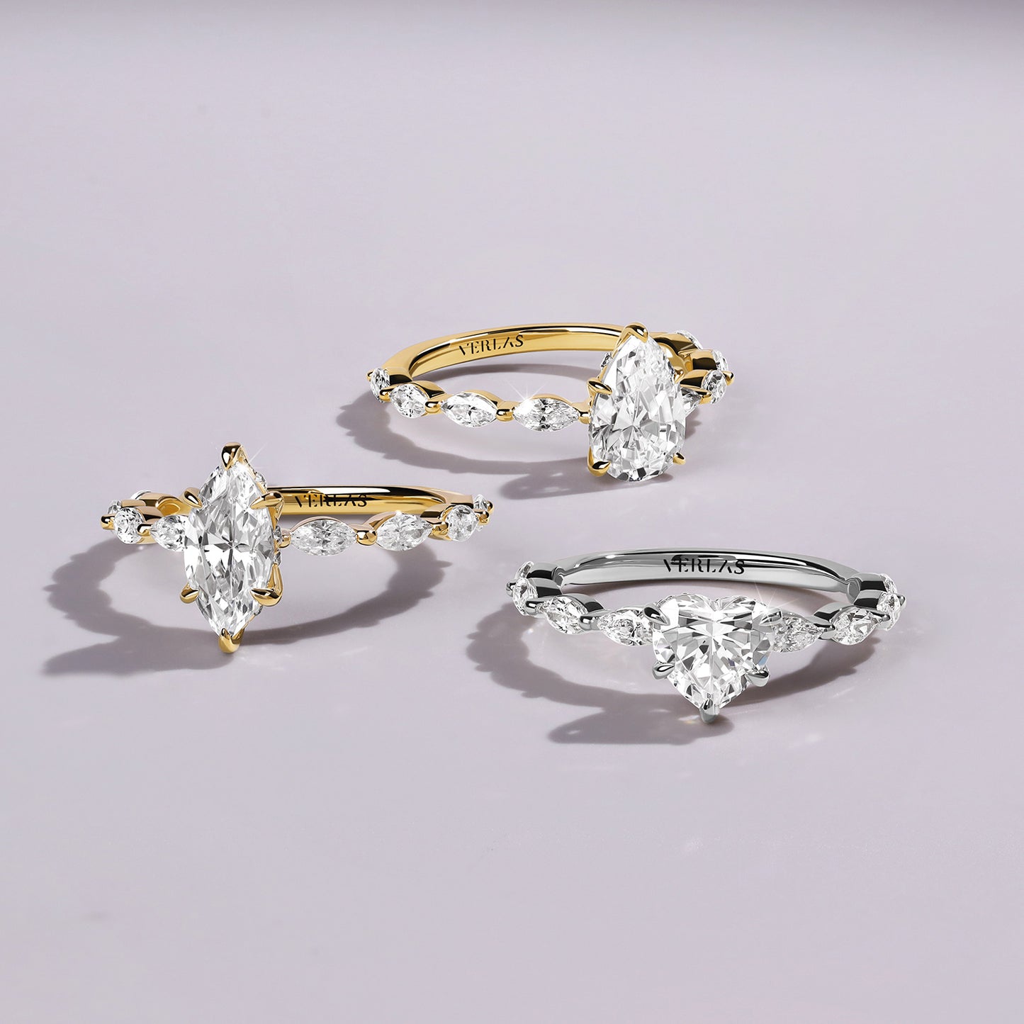 Pear-Marquise Hidden Halo Diamond Ring