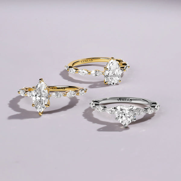 Pear-Marquise Hidden Halo Diamond Ring