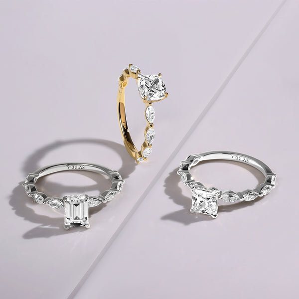 Emerald-Marquise Hidden Halo Diamond Ring