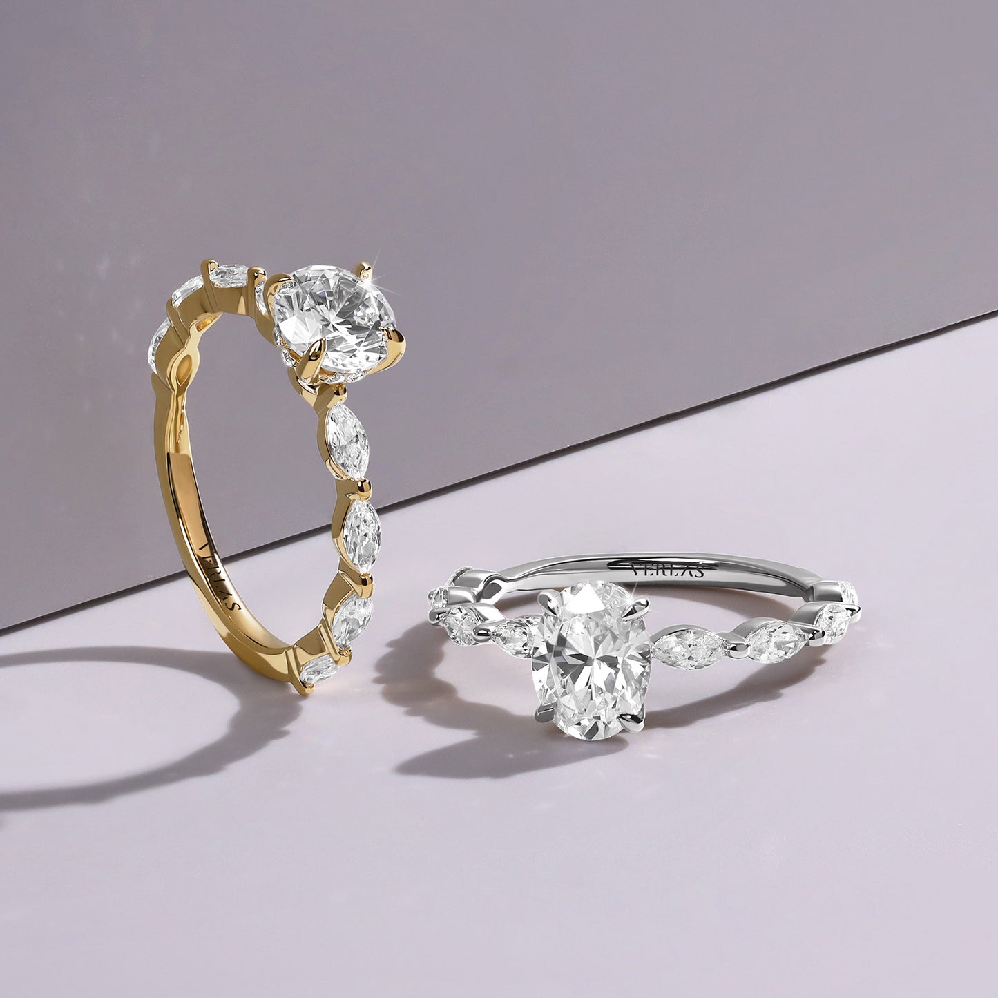 Oval-Marquise  Hidden Halo Diamond Ring