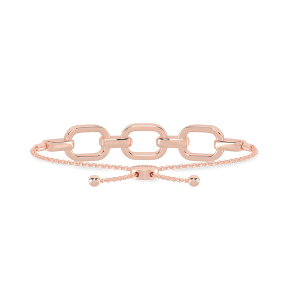 Together Forever 3-Gold Diamond Links Bolo Bracelet