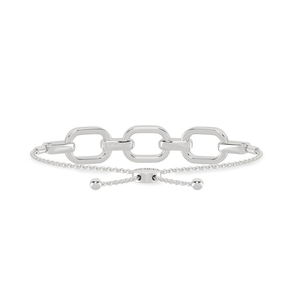 Together Forever 3-Gold Diamond Links Bolo Bracelet