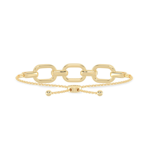 Together Forever 3-Gold Diamond Links Bolo Bracelet