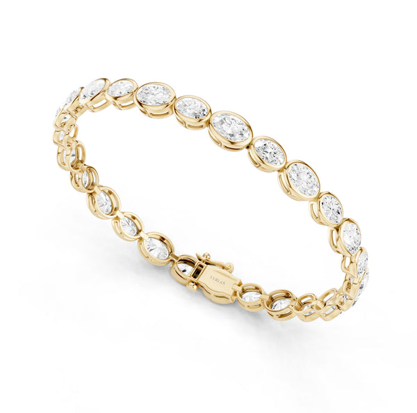 Asymmetrical Bezel-set Oval Tennis Bracelet