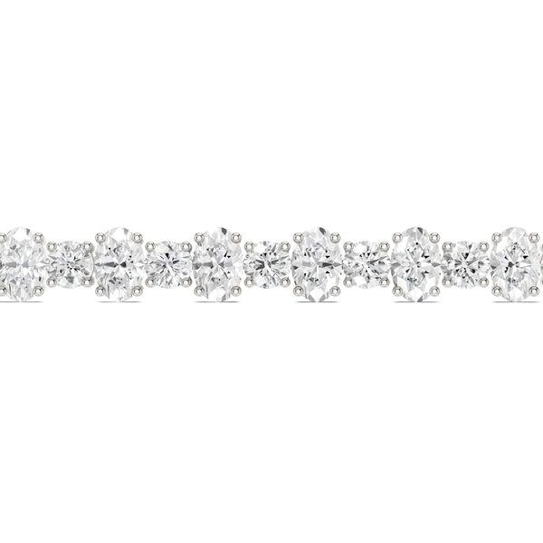 Alternating Oval & Round Diamond Tennis Bracelet