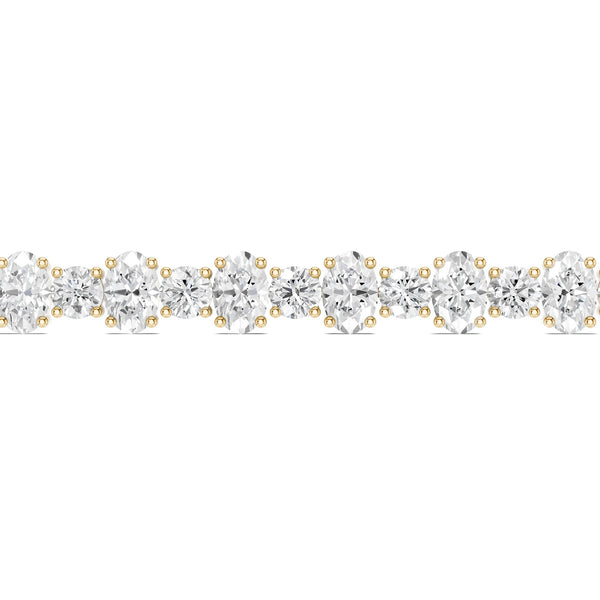 Alternating Oval & Round Diamond Tennis Bracelet
