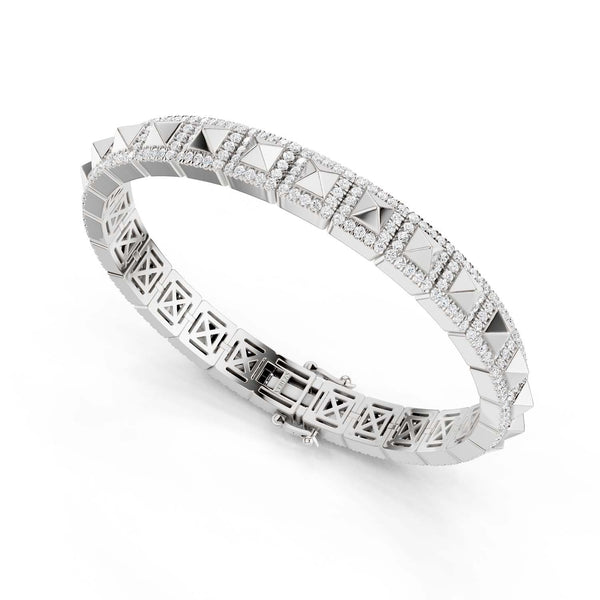 Pyramid Luxe Geometric Tennis Bracelet