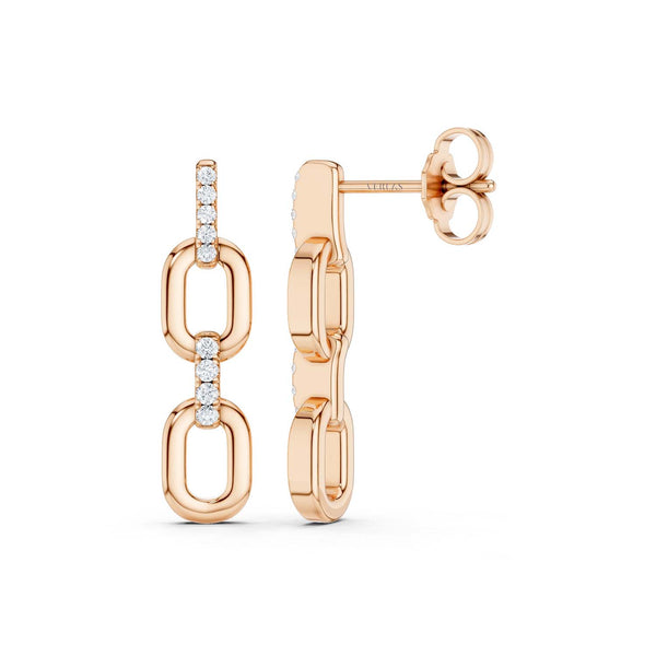Together Forever 2-Diamond Links Drop Earrings