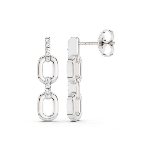 Together Forever 2-Diamond Links Drop Earrings