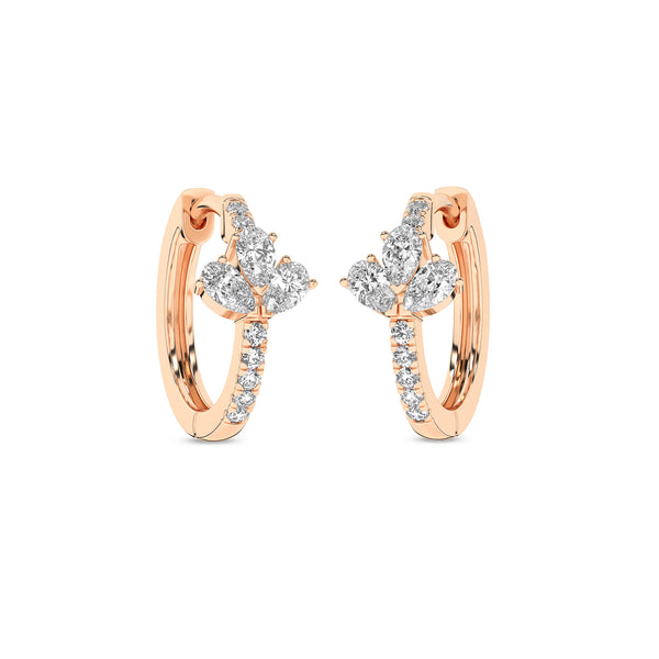 3 Pear Radiant Huggie Hoops
