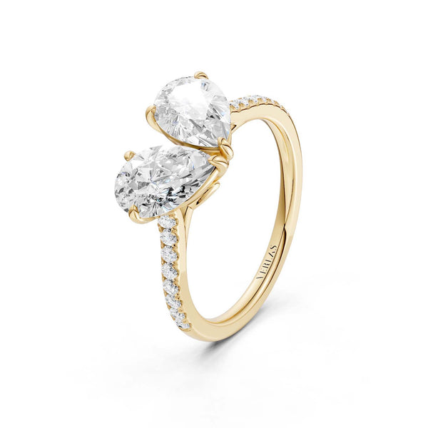 Double Pear Diamond Ring