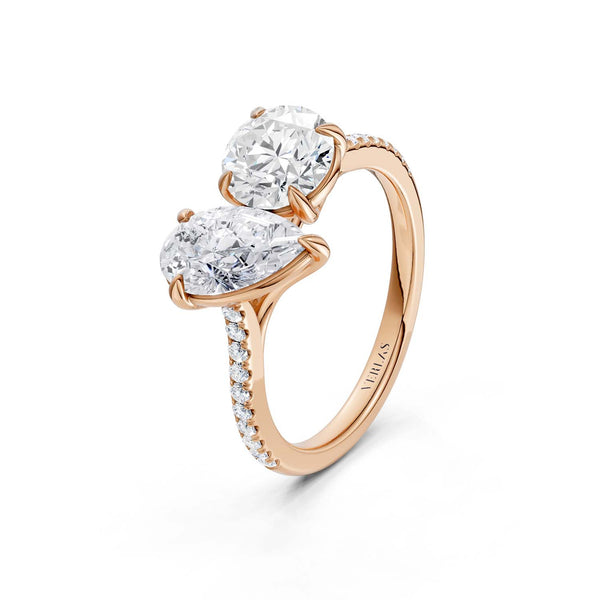 Pear Round Two Stone Diamond Ring